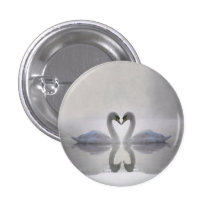 Swans in Love ~ Button
