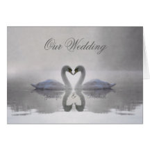 Swans in Love ~ Card / Invitation