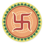 Swastika with Traditional Indian style Mandana Stickers