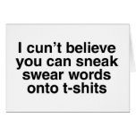 Swear words cards