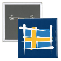 Sweden Brush Flag Pins