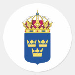 Sweden Coat of Arms Round Sticker