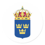 Sweden Coat of Arms Round Sticker