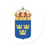 Sweden Coat of Arms Round Sticker