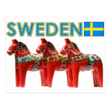 Sweden Dala Horse Postcard