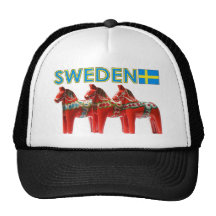 Sweden Dala Horses Mesh Hat