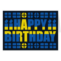 Sweden Flag Birthday Card