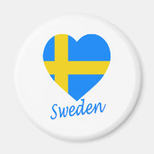 Sweden Flag Heart Fridge Magnets