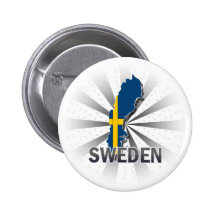 Sweden Flag Map 2.0 Pinback Button