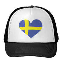 sweden love heart - swedish flag hat