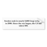 Sweden took in nearly 9,000 Iraqi refugees in 2... bumper stickers
