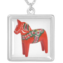 Swedish Dala Horse  Folk Art Custom Jewelry
