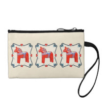Swedish Dala Horse Folk Art Framed Change Purse