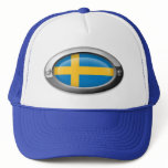 Swedish Flag in Steel Frame hats