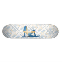 Swedish Girl Silhouette Flag Skate Board Deck