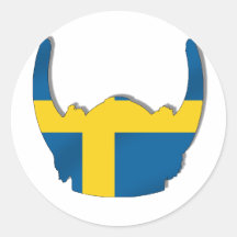 Swedish Viking helmet flag of Sweden Round Sticker