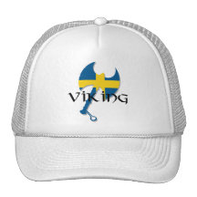 Swedish Viking Sweden flag Axe Trucker Hats