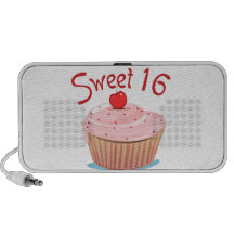 Sweet 16 16th Birthday Cupcake iPhone Speakers