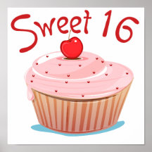 Sweet 16 16th Birthday Cupcake Posters
