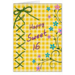 Sweet 16 Birthday Card -   Yellow Gingham