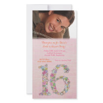 Sweet 16 Birthday Dinner Party Photo Card