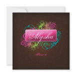 Sweet 16 Birthday Floral Pink Brown Linen