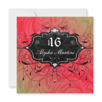 Sweet 16 Birthday Jewel Chandelier Frame Red