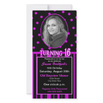 Sweet 16 Birthday Photo Card Invitation