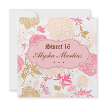 Sweet 16 Birthday Vintage Floral Pink White