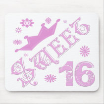 Sweet 16 Birthday With Crown Mousepads