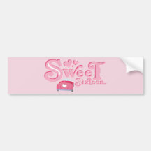 Sweet 16 Car Heart Bumper Sticker