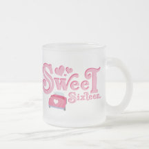 Sweet 16 Car Heart Coffee Mugs