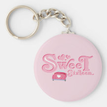 Sweet 16 Car Heart Keychains