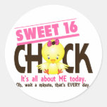 Sweet 16 Chick 3 Round Stickers