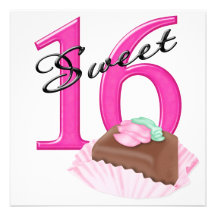 Sweet 16 custom invitations