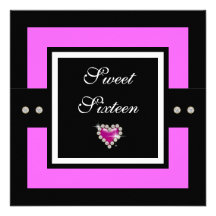 Sweet 16 girls birthday personalized announcement