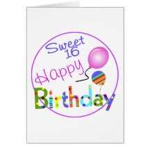 Sweet 16 greeting cards