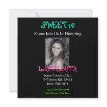 SWEET 16 Invititation Custom Invites