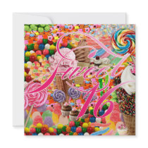 Sweet 16 Party Invite Candy Pink