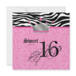 Sweet 16 Party leopard Zebra Lace Crown Invites