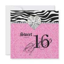 Sweet 16 Party leopard Zebra Lace Heart Diamond