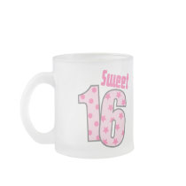 Sweet 16 (Pink Dots And Stars) Mugs