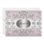 Sweet 16 Pink Silver Elegant Invitation