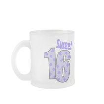 Sweet 16 (Purple Dots And Stars) Coffee Mugs