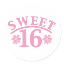 Sweet 16 round sticker