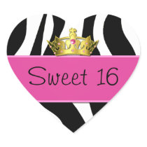 Sweet 16 Zebra Print Sticker