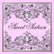 Sweet 16Royal Elegance Bl/Silver Pink Invitation invitations