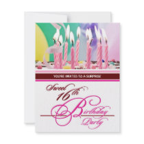 Sweet 16th Birthday Party Invitations - Surprise
