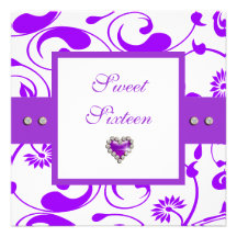 Sweet 16th girls birthday custom invitations