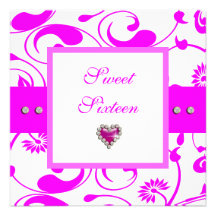 Sweet 16th girls birthday personalized invitations